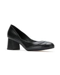 schwarze Leder Pumps von Sarah Chofakian