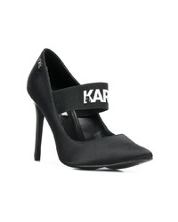schwarze Leder Pumps von Karl Lagerfeld