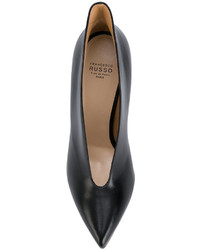 schwarze Leder Pumps von Francesco Russo