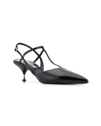 schwarze Leder Pumps von Prada