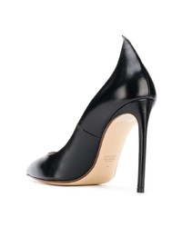 schwarze Leder Pumps von Francesco Russo