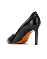 schwarze Leder Pumps von Santoni