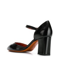 schwarze Leder Pumps von Santoni