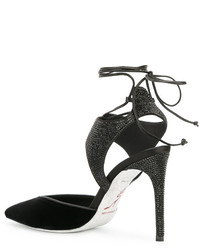 schwarze Leder Pumps von Rene Caovilla