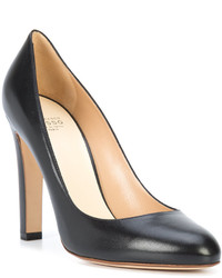 schwarze Leder Pumps von Francesco Russo