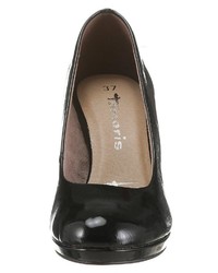 schwarze Leder Pumps von Tamaris