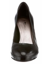 schwarze Leder Pumps von Tamaris