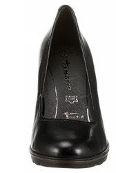 schwarze Leder Pumps von Tamaris