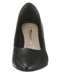 schwarze Leder Pumps von Tamaris