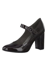 schwarze Leder Pumps von Tamaris