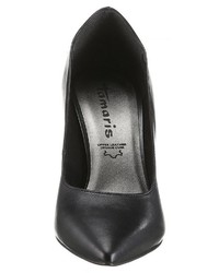 schwarze Leder Pumps von Tamaris