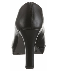 schwarze Leder Pumps von Tamaris