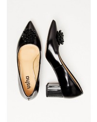 schwarze Leder Pumps von Usha