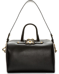 schwarze Leder Reisetasche von Versace