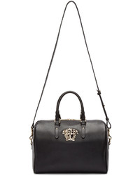 schwarze Leder Reisetasche von Versace