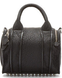 schwarze Leder Reisetasche von Alexander Wang