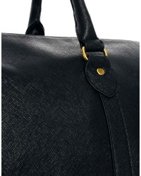 schwarze Leder Reisetasche von Asos