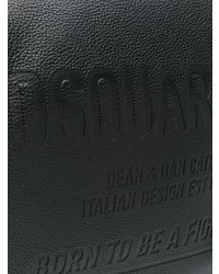 schwarze Leder Reisetasche von DSQUARED2