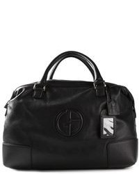 schwarze Leder Reisetasche von Giorgio Armani