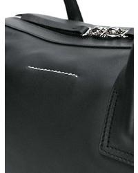 schwarze Leder Reisetasche von MM6 MAISON MARGIELA