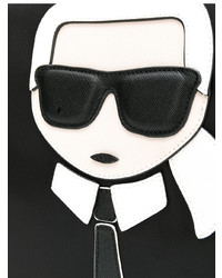 schwarze Leder Reisetasche von Karl Lagerfeld