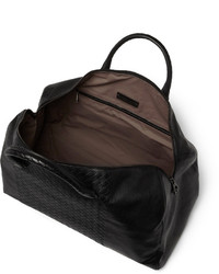 schwarze Leder Reisetasche von Bottega Veneta