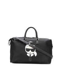 schwarze Leder Reisetasche von Karl Lagerfeld
