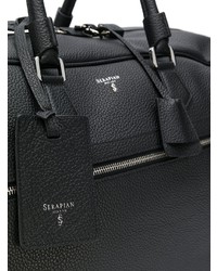schwarze Leder Reisetasche von Serapian