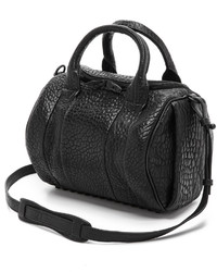 schwarze Leder Reisetasche von Alexander Wang