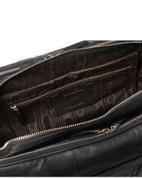 schwarze Leder Reisetasche von Dries Van Noten