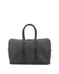 schwarze Leder Reisetasche von Thom Browne