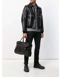 schwarze Leder Reisetasche von Numero 10