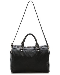 schwarze Leder Reisetasche von Deux Lux