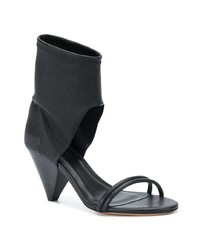 schwarze Leder Sandaletten mit Ausschnitten von Isabel Marant