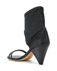 schwarze Leder Sandaletten mit Ausschnitten von Isabel Marant