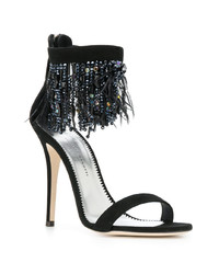 schwarze Leder Sandaletten von Giuseppe Zanotti Design