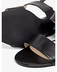 schwarze Leder Sandaletten von Bianco