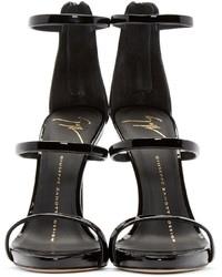 schwarze Leder Sandaletten von Giuseppe Zanotti