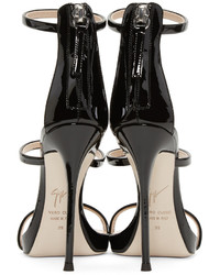 schwarze Leder Sandaletten von Giuseppe Zanotti