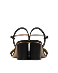 schwarze Leder Sandaletten von Gucci