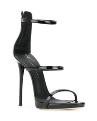 schwarze Leder Sandaletten von Giuseppe Zanotti Design