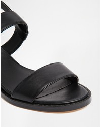 schwarze Leder Sandaletten von Asos