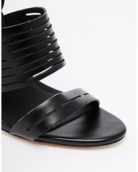schwarze Leder Sandaletten von Asos