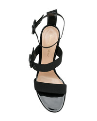 schwarze Leder Sandaletten von Gianvito Rossi