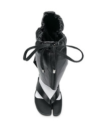 schwarze Leder Sandaletten von Maison Margiela