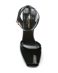 schwarze Leder Sandaletten von Saint Laurent