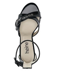 schwarze Leder Sandaletten von Heine