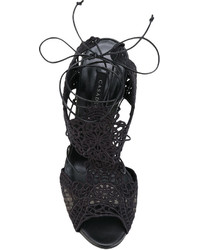 schwarze Leder Sandaletten von Casadei