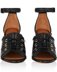 schwarze Leder Sandaletten von Givenchy