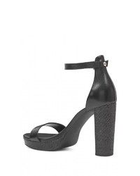 schwarze Leder Sandaletten von Nine West